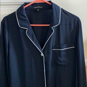 NWOT J Crew Mercantile Navy Blouse Women M